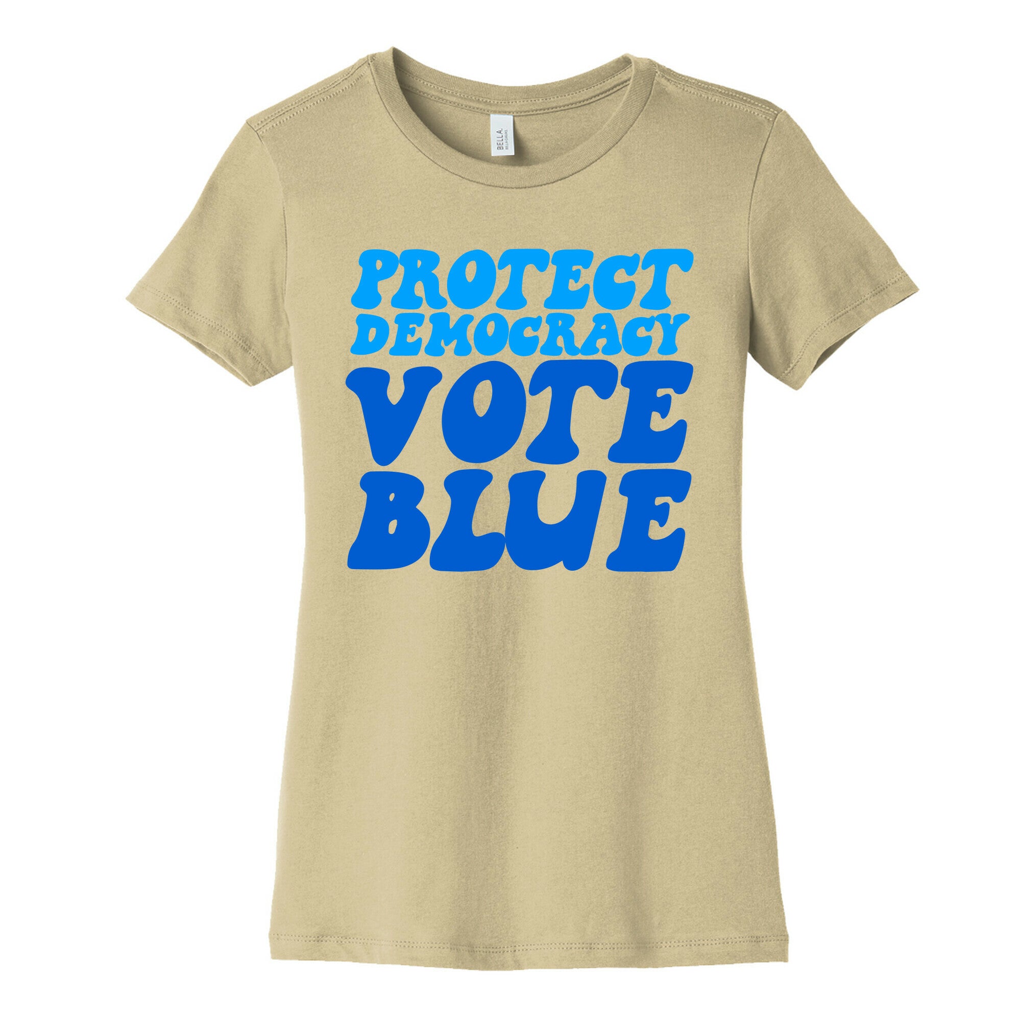 Protect Democracy Vote Blue Womens Cotton Tee
